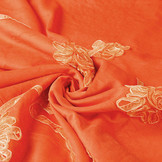 Katoen Corduroy Rib Bloem Lint Oranje