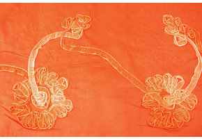 Cotton Corduroy Rib Flower Ribbon Orange