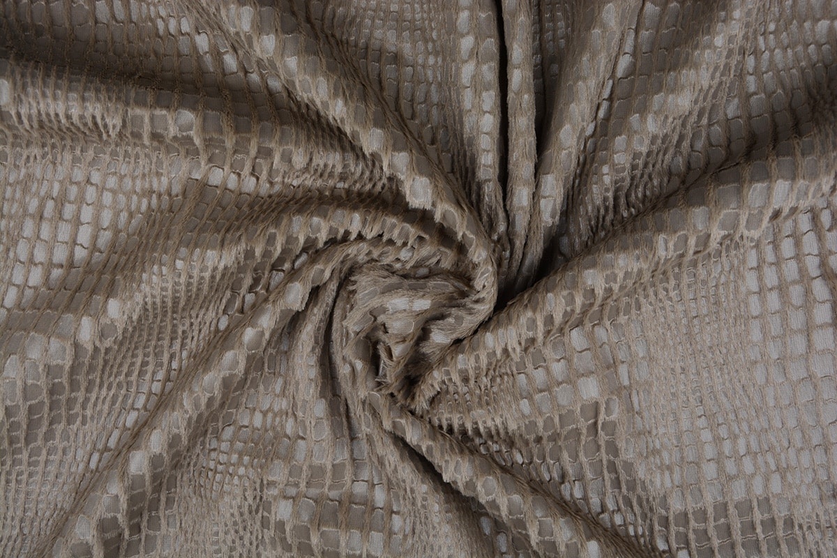 Schlangenhaut-Folienstoff Glänzend Taupe