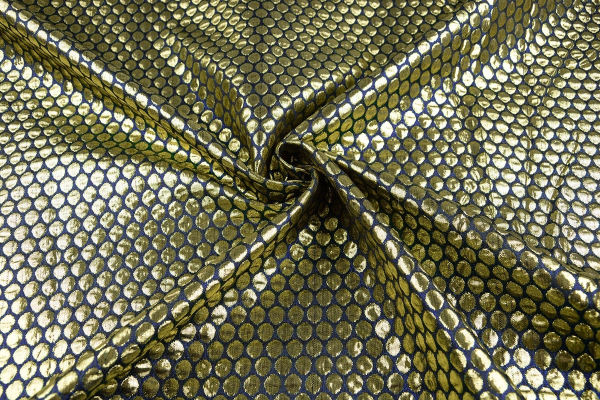 Brocade Large Dot Blue Gold