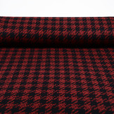 Woolen fabric Pied de Poule Red-Black