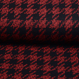 Woolen fabric Pied de Poule Red-Black