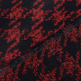 Wollen stof Pied de Poule Rood-Zwart