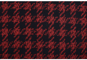 Woolen fabric Pied de Poule Red-Black