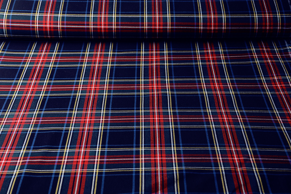 Scottish checks stretch 3 Navy