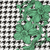 Scuba Pique Pied-de-poule Bloem Groen