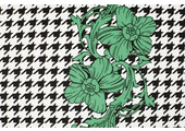Scuba Pique houndstooth Flower Green