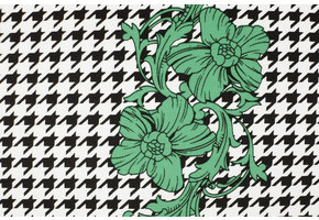 Scuba Pique houndstooth Flower Green