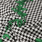 Scuba Pique houndstooth Flower Green