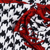 Scuba Pique houndstooth Flower Red