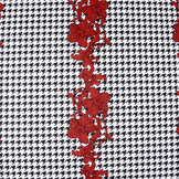 Scuba Pique houndstooth Flower Red