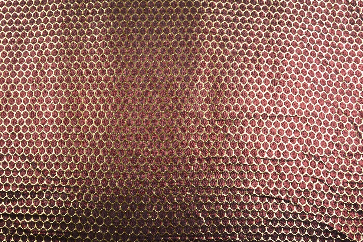 Brocade Large Dot Dark Red Gold