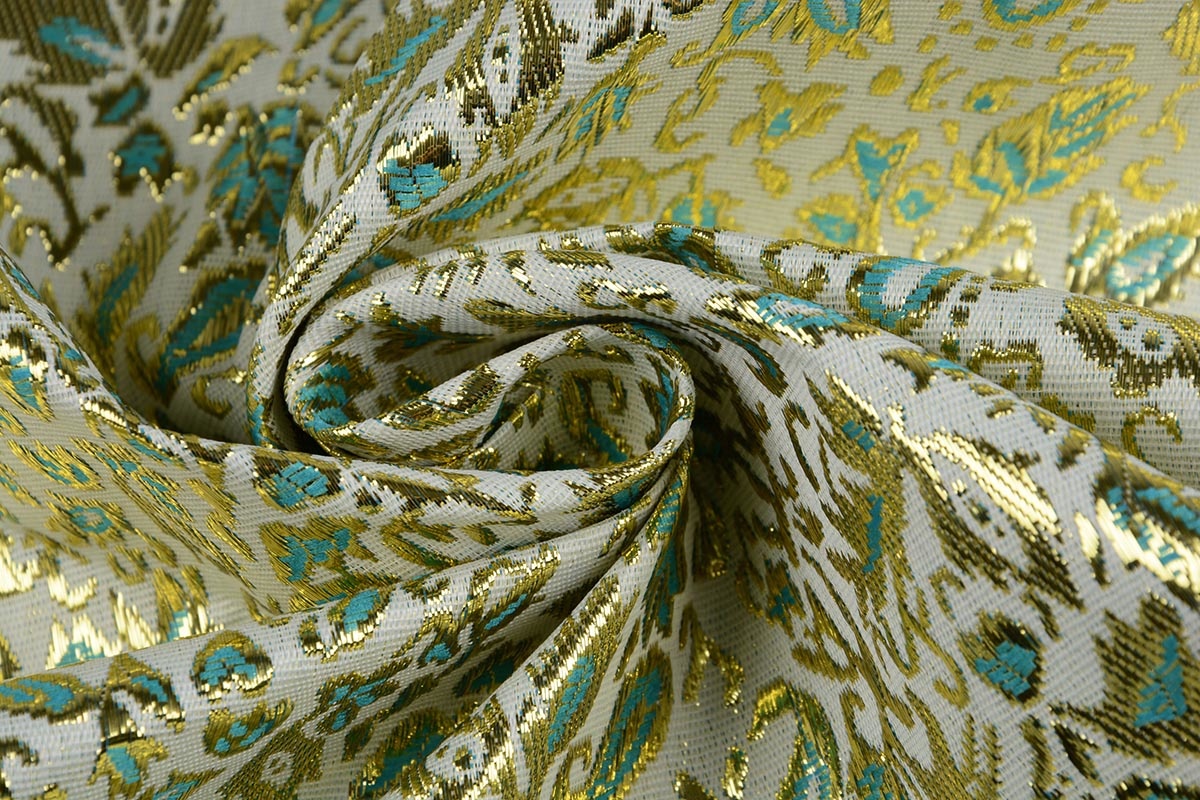 Brocade Sprigs Gold Green