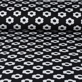 Jacquard Gestrickt Blumen Schwarz Weiß