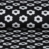 Jacquard gebreid Bloemen Zwart Wit