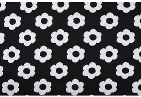 Jacquard gebreid Bloemen Zwart Wit