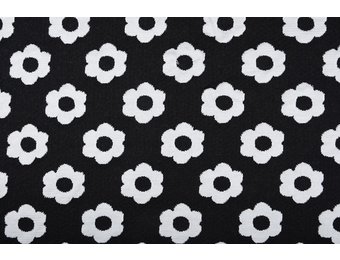 Jacquard Gestrickt Blumen Schwarz Weiß