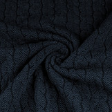 Melange Gebreide kabel stof tricot Blauw
