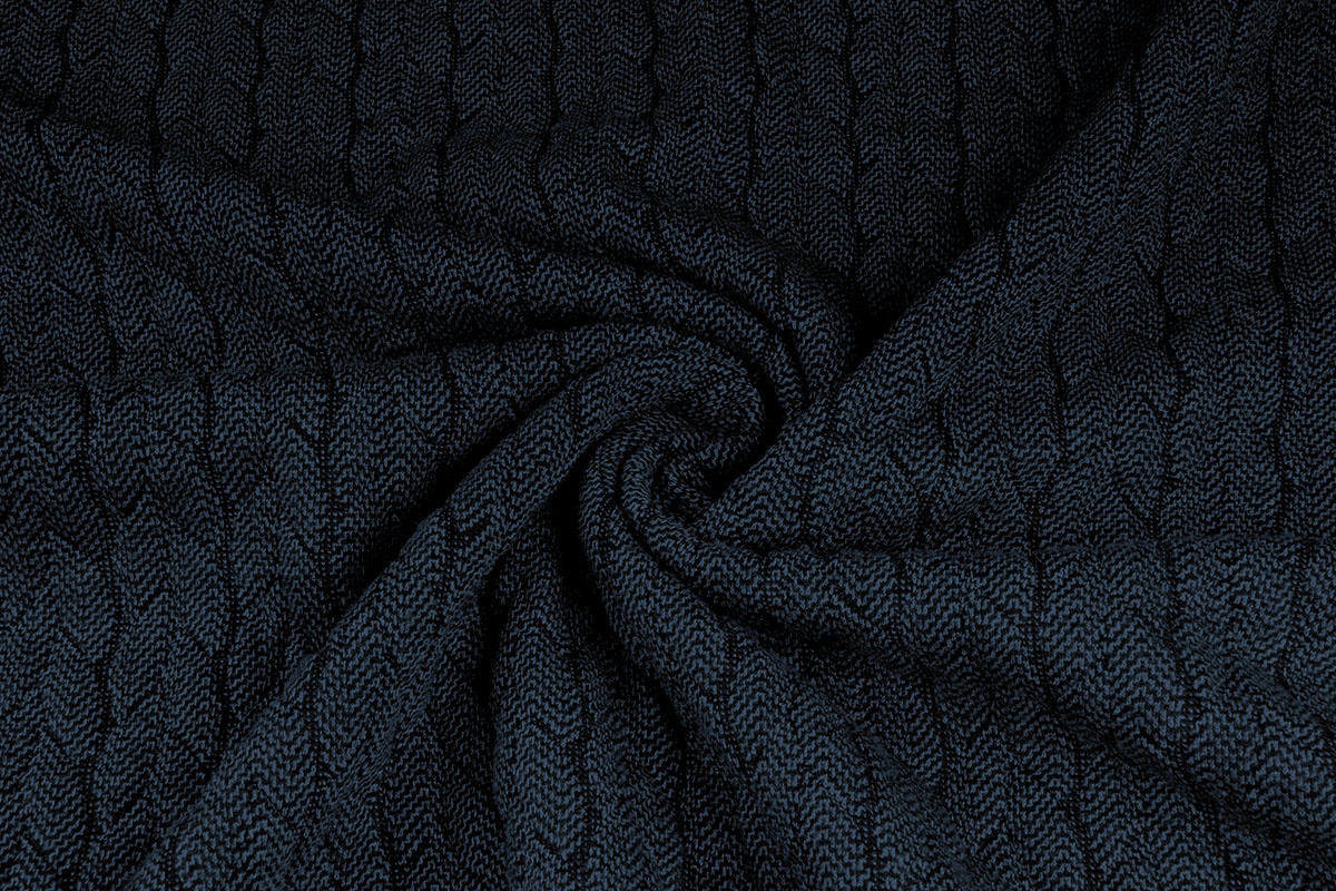 Melange Gebreide kabel stof tricot Blauw