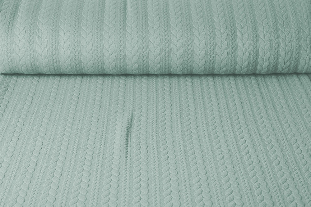 Knitted Cable fabric tricot Light Mint