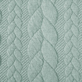 Strickstoff Zopfmuster Jersey Hellmint Blau