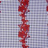 Scuba Pique houndstooth Flower Red Navy