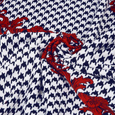 Scuba Pique houndstooth Flower Red Navy