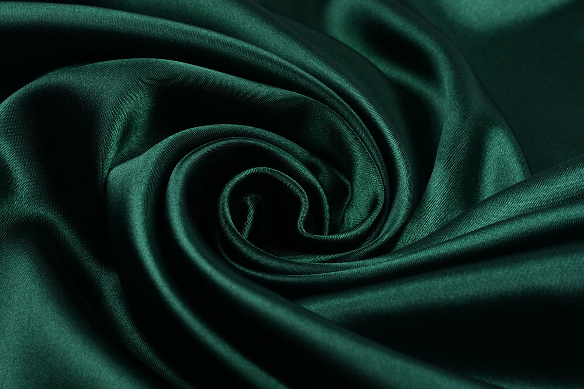 Green Polyester Woven Printed Satin Lining Fabric - Forest