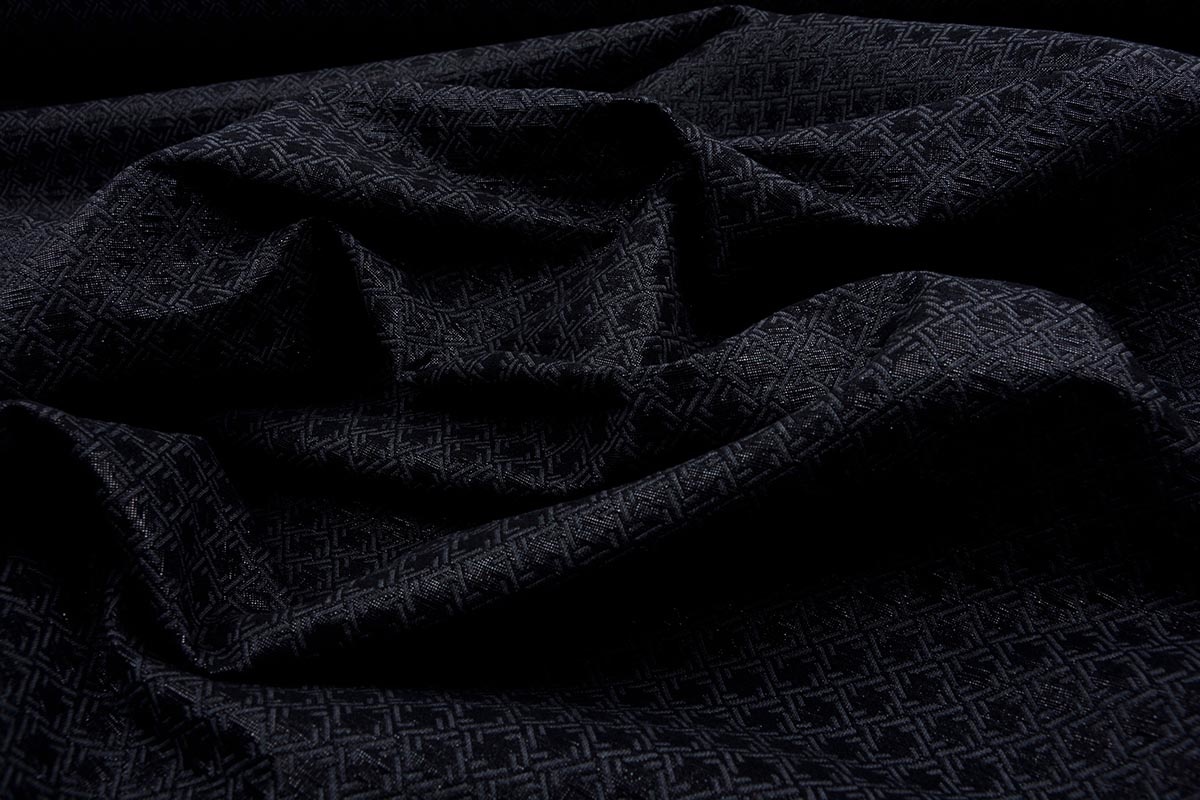 Jacquard Lurex Bengaline Zwart-Grijs