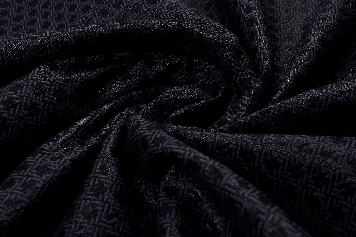 Jacquard Lurex Bengaline Zwart-Grijs
