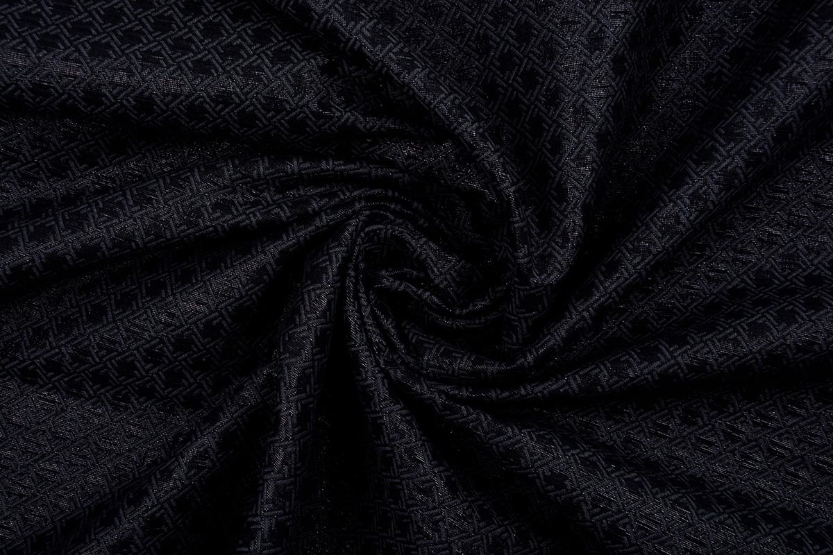 Jacquard Lurex Bengaline Zwart-Grijs