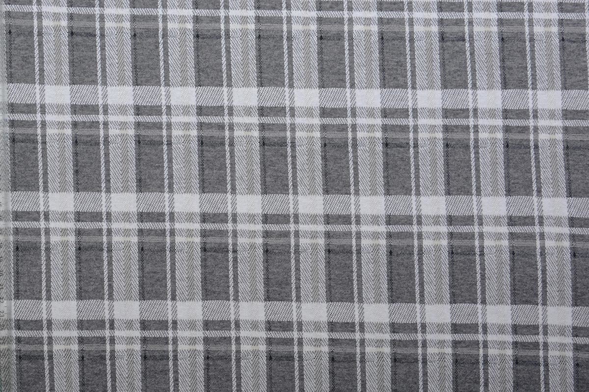 Knitted Checkered Large Berlia Gray White