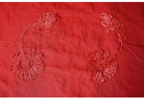 Cotton Corduroy Rib Flower Ribbon Red