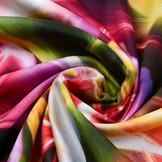 100% Viscose Digitaal Print Neon Roze Groen