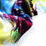 100% Viscose Digitaal Print Arti Lime