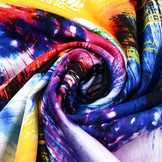 100% Viscose Digitaal Print Arti Geel