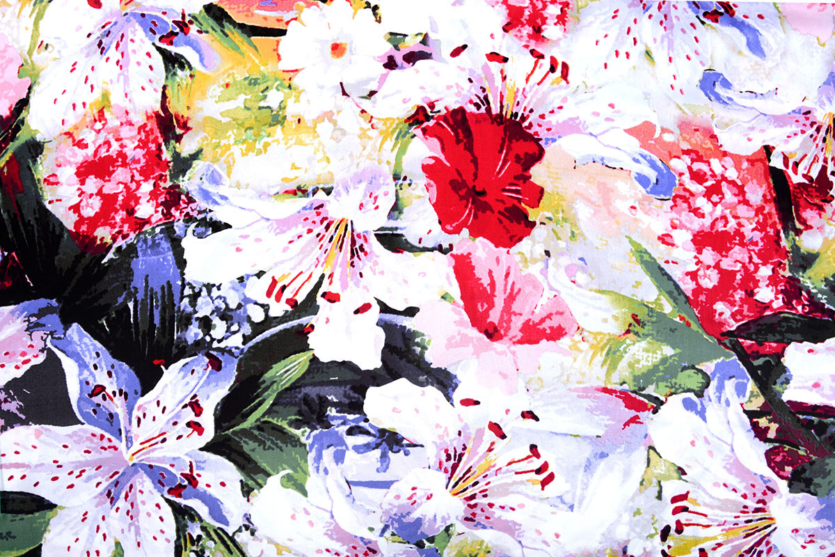 100% Viskose Digital Printed Lily