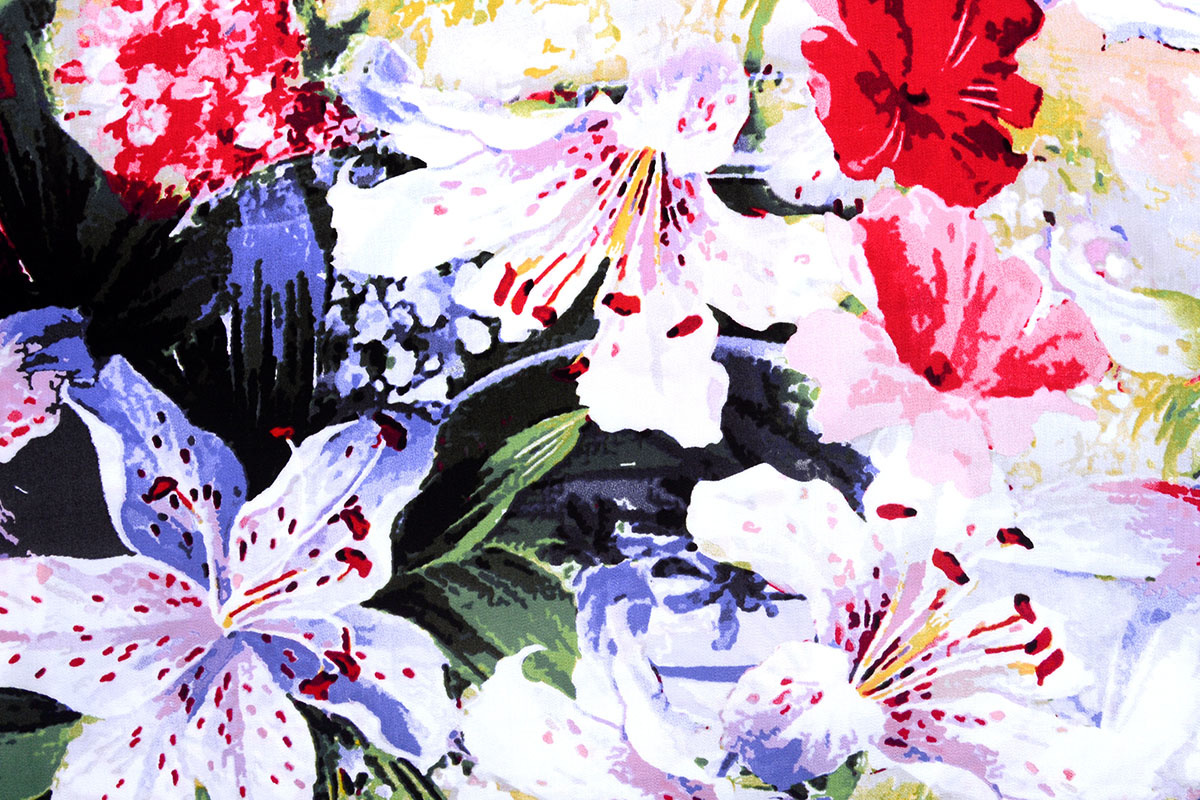 100% Viskose Digital Printed Lily
