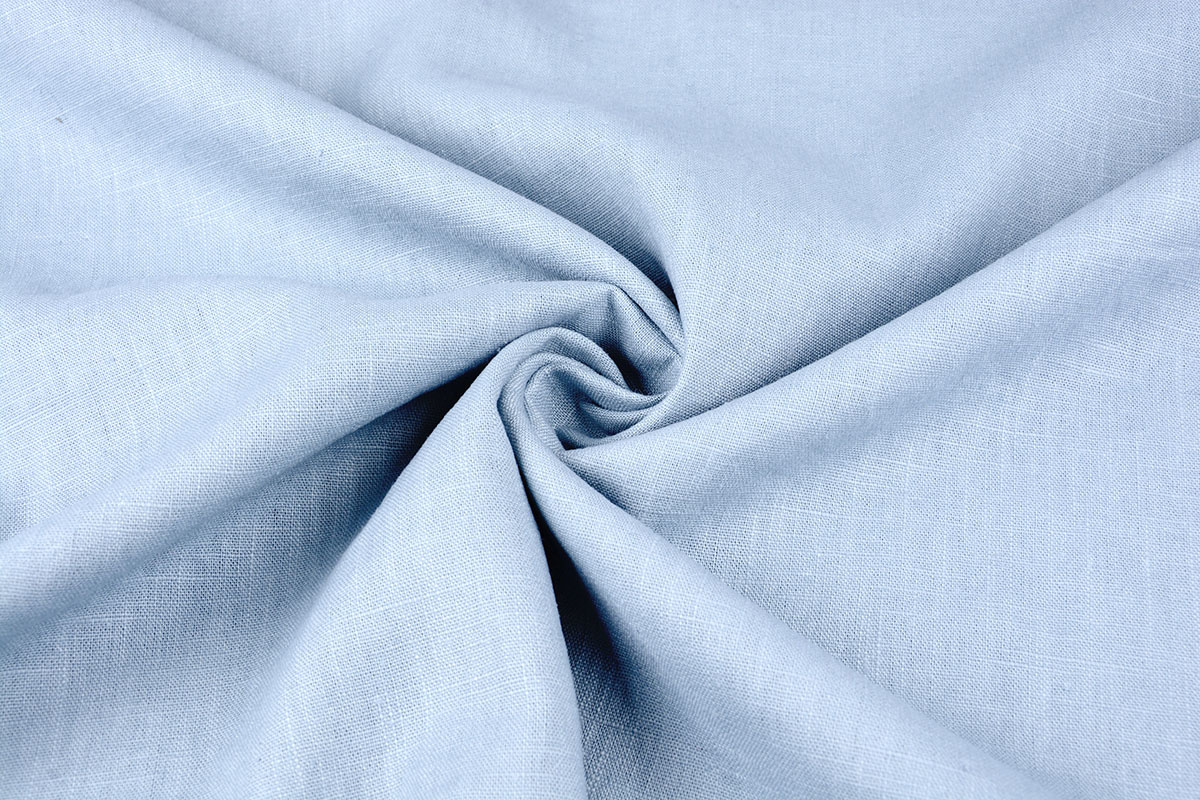 Baby Blue Polyester Linen Fabric