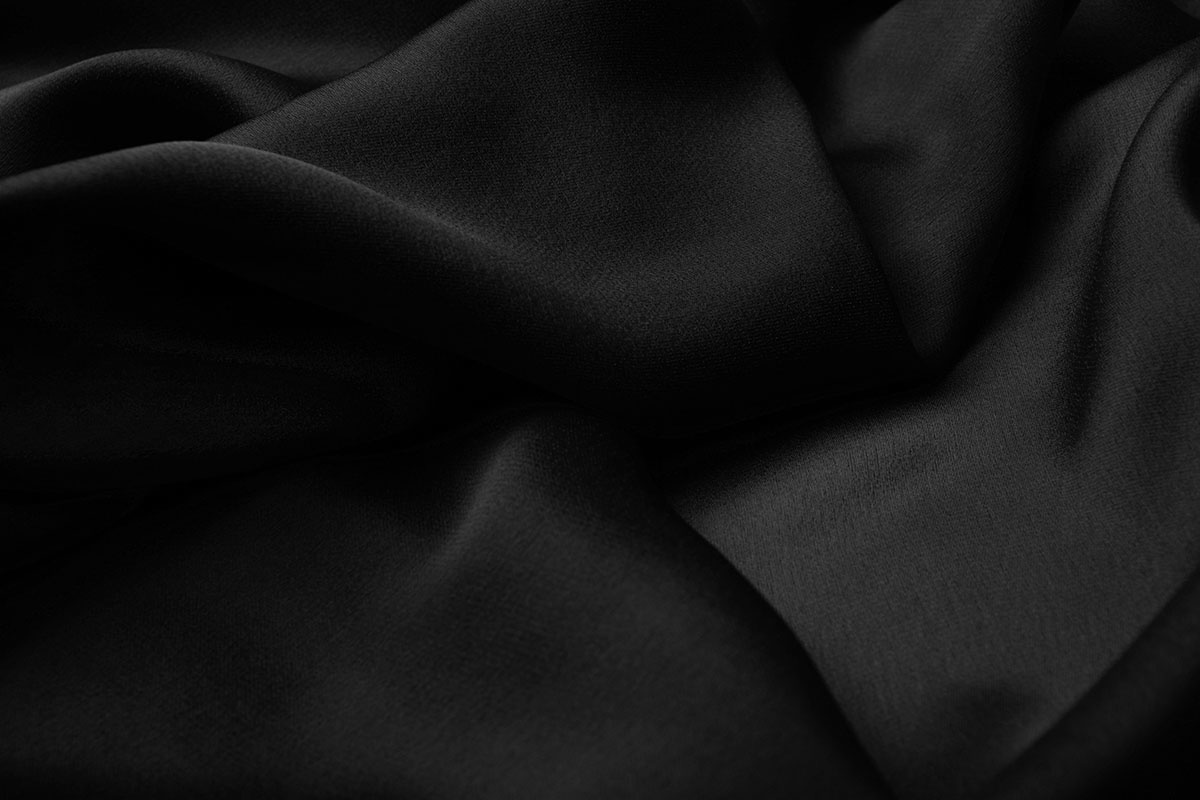 Stretch Krepp Satin 2 Seiten Schwarz