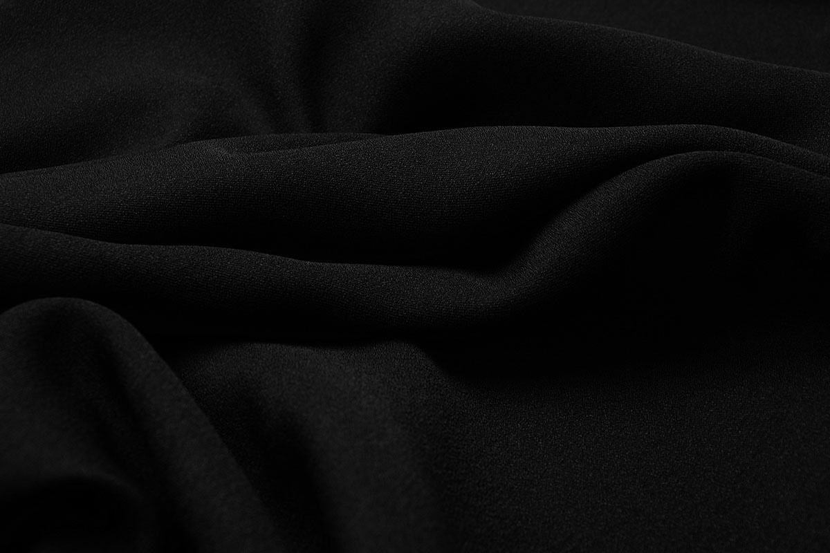 Stretch Crepe Satijn 2 Sides Zwart