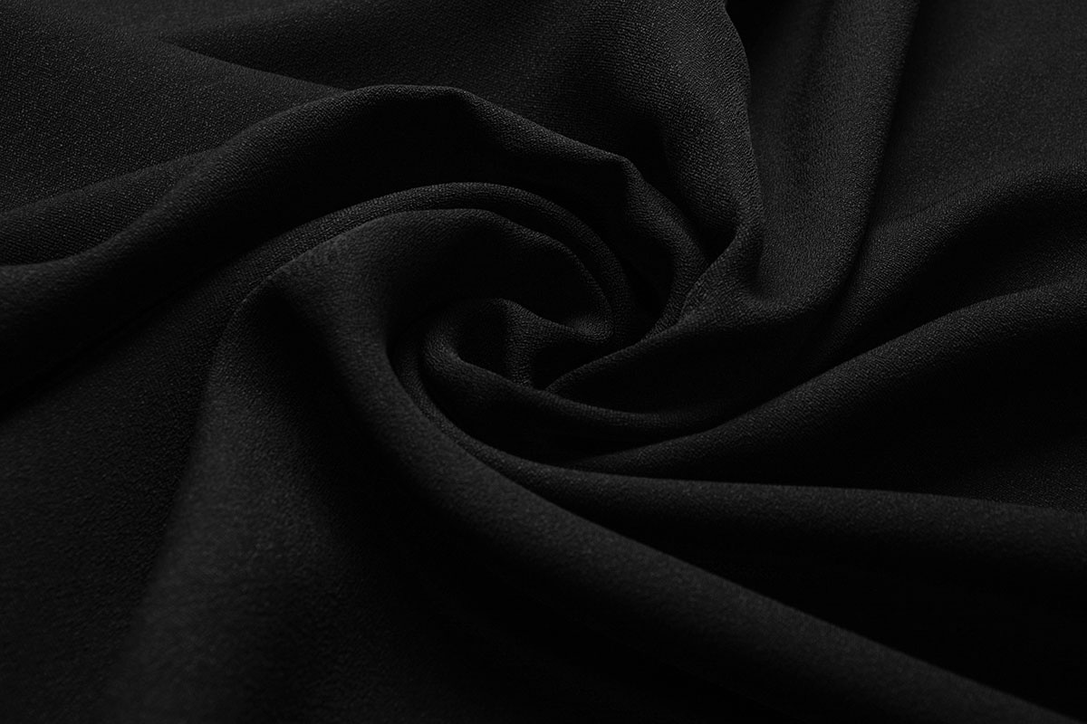 Stretch Krepp Satin 2 Seiten Schwarz