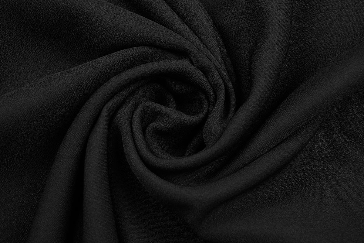 Stretch Crepe Satijn 2 Sides Zwart