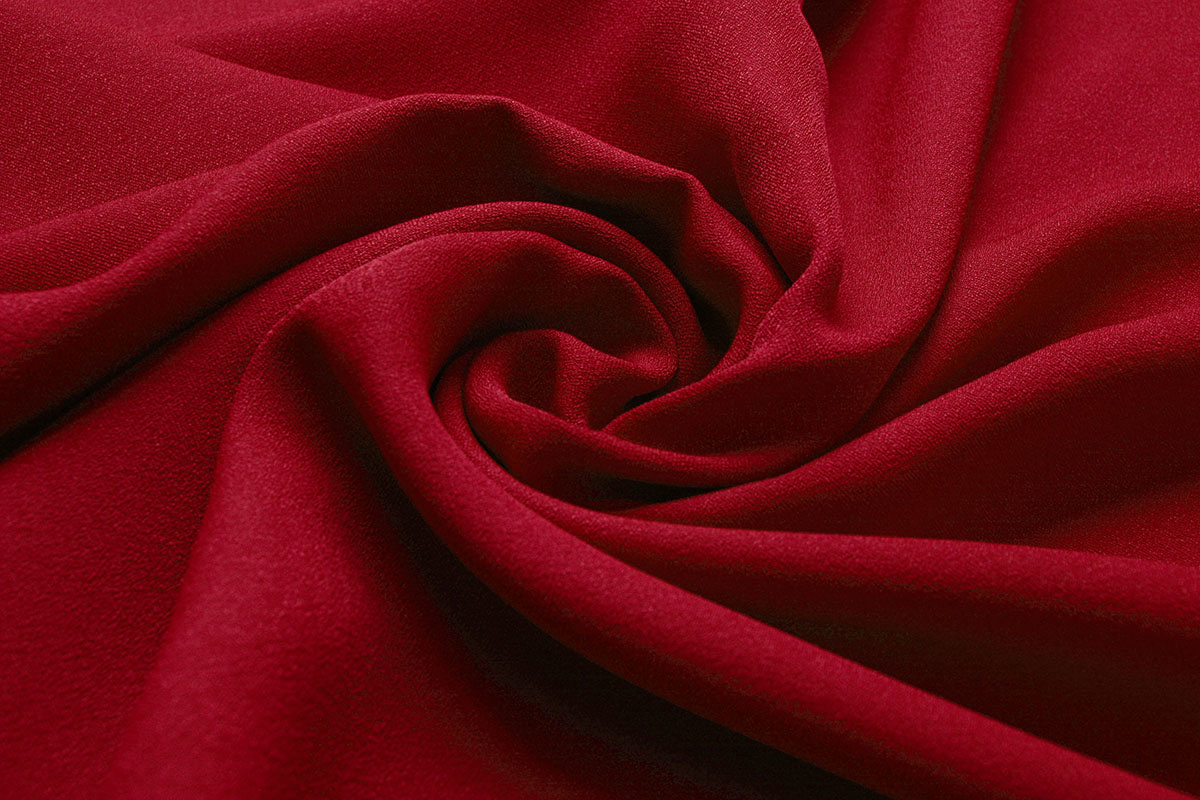 Stretch Crepe Satijn 2 sides Rood