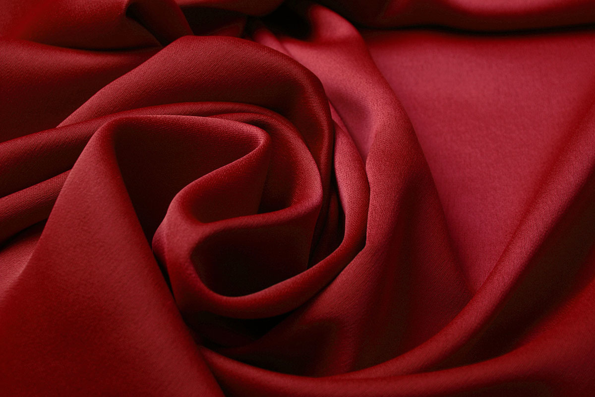 Stretch Crepe Satijn 2 sides Rood