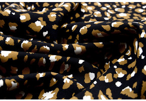 Crepe polyester Panther Schwarzbraun
