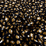 Crepe polyester Panter Zwart Bruin