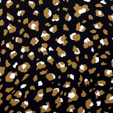 Crepe polyester Panter Zwart Bruin