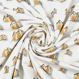 Cotton Jersey vakantiehuisjes Geel