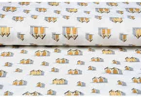 Cotton Jersey vakantiehuisjes Geel